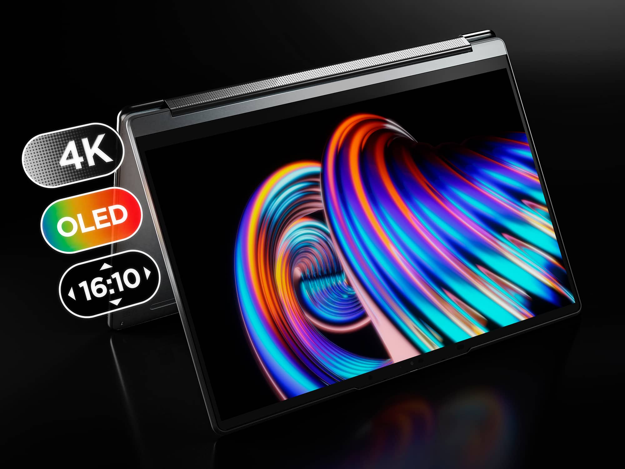 Alt View 10. Lenovo - Yoga 9i 2-in-1 14" 4K OLED Touchscreen Laptop with Pen - Intel Evo Platform - Core i7-1360P with 16GB Memory - 1TB SSD - Storm Grey.