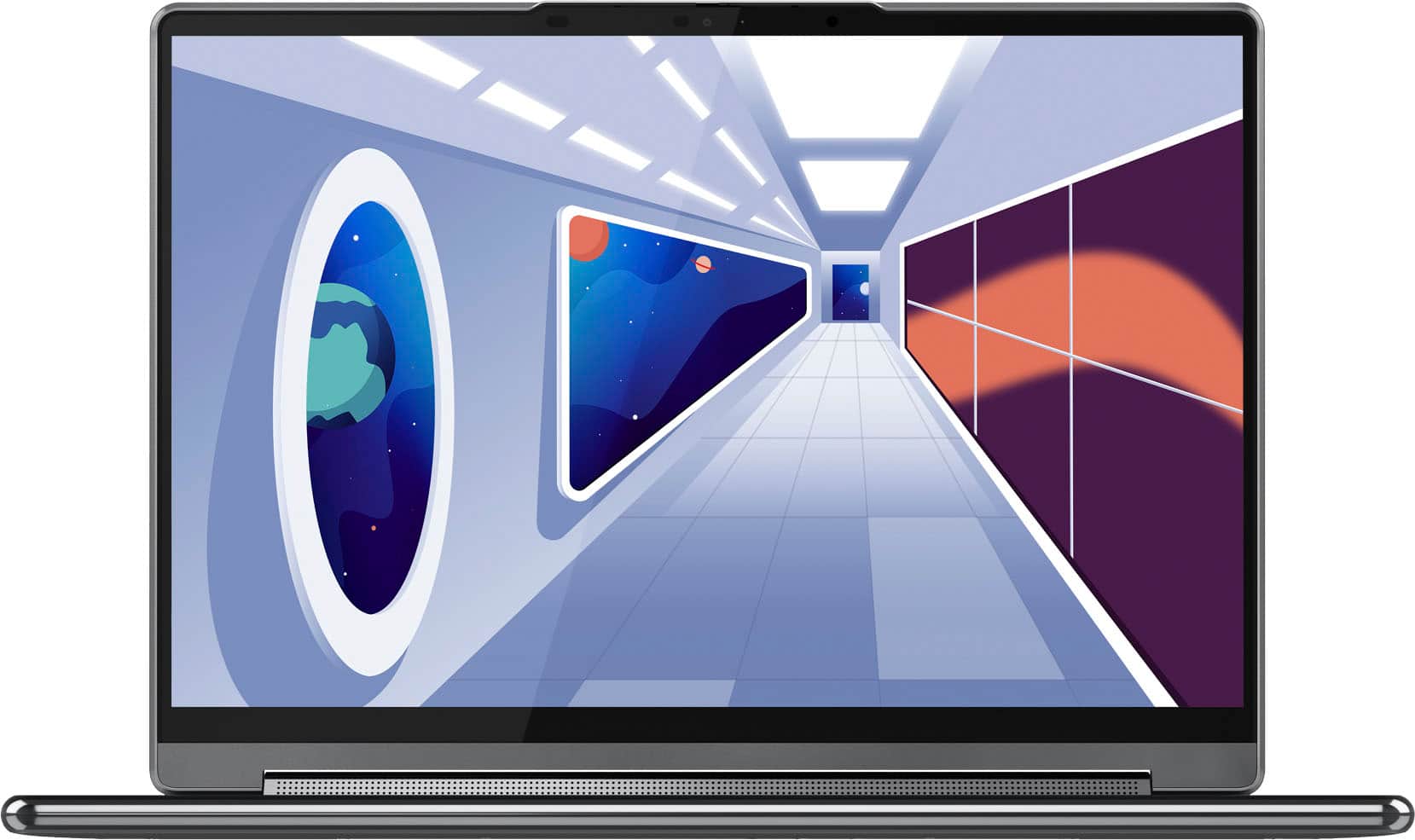 Alt View 14. Lenovo - Yoga 9i 2-in-1 14" 4K OLED Touchscreen Laptop with Pen - Intel Evo Platform - Core i7-1360P with 16GB Memory - 1TB SSD - Storm Grey.