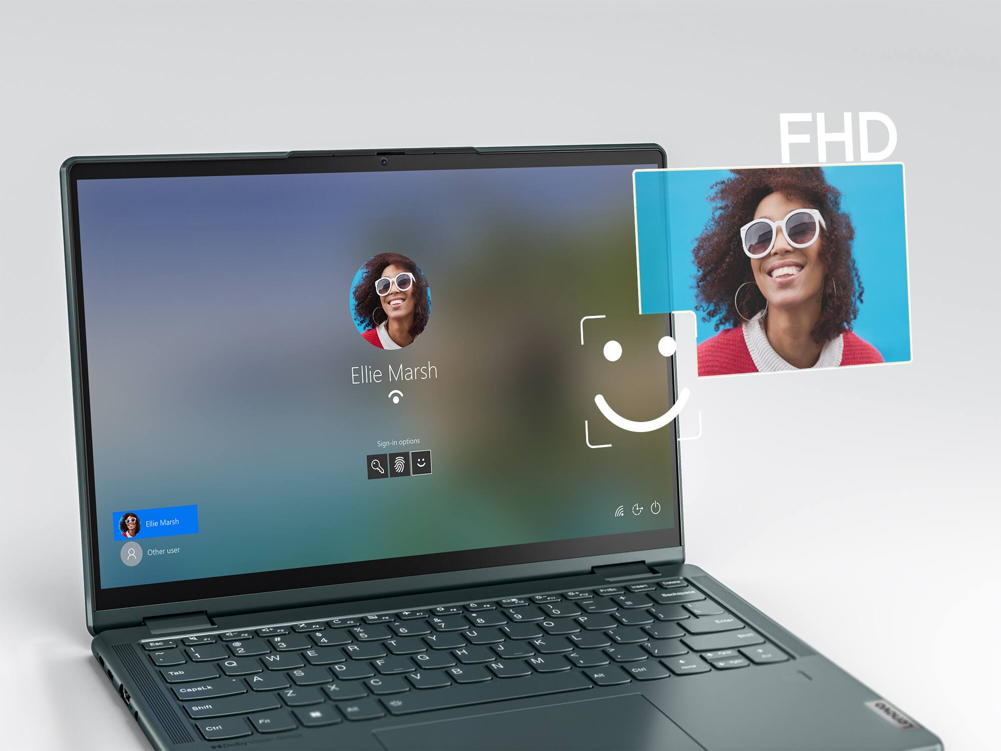 Alt View 10. Lenovo - Yoga 6 2-in-1 13.3" WUXGA (1920 x 1200) Touch Laptop -Ryzen 7 7730U with 16GB Memory - 512GB SSD - Dark Teal.
