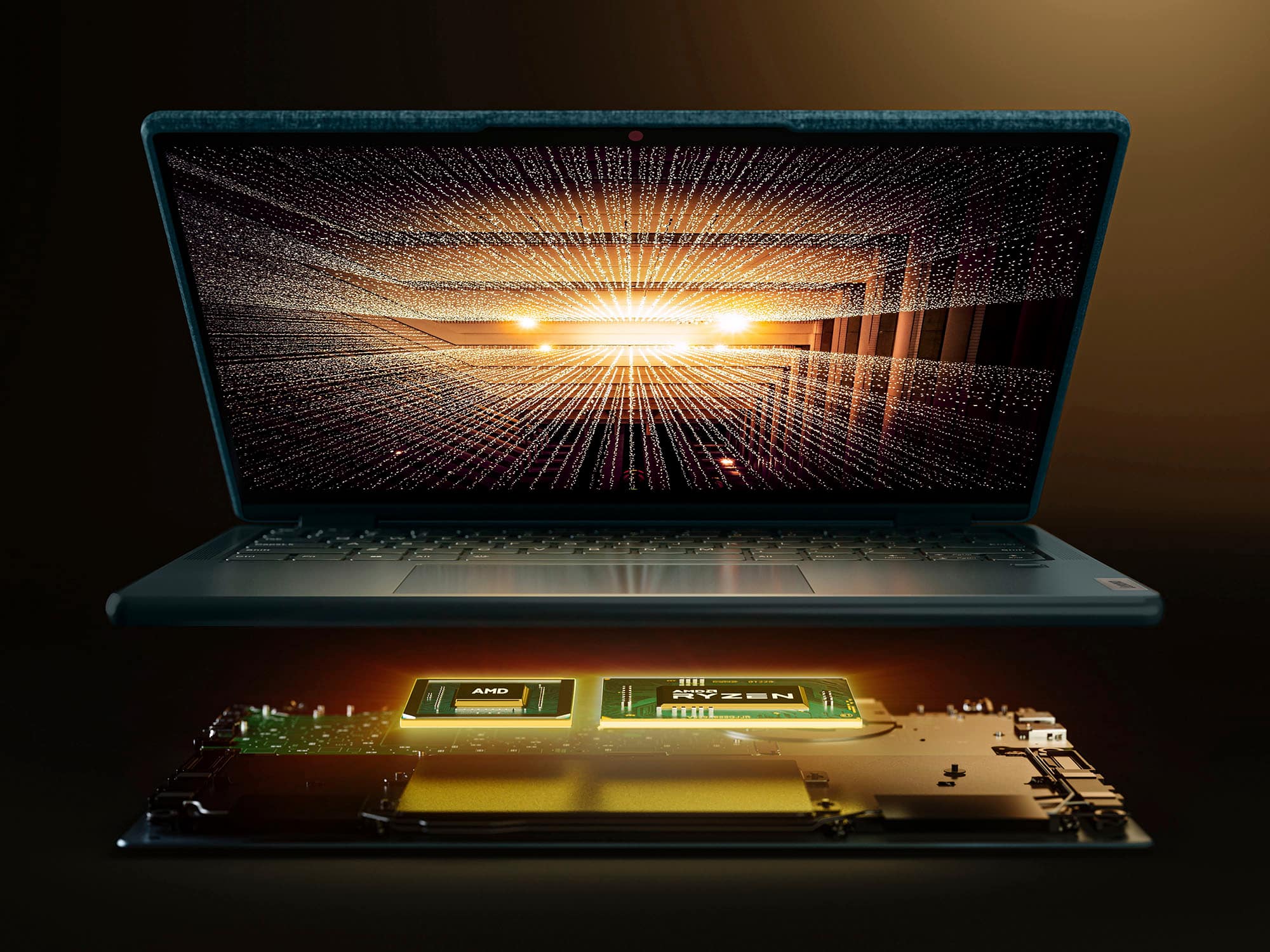 Alt View 4. Lenovo - Yoga 6 2-in-1 13.3" WUXGA (1920 x 1200) Touch Laptop -Ryzen 7 7730U with 16GB Memory - 512GB SSD - Dark Teal.