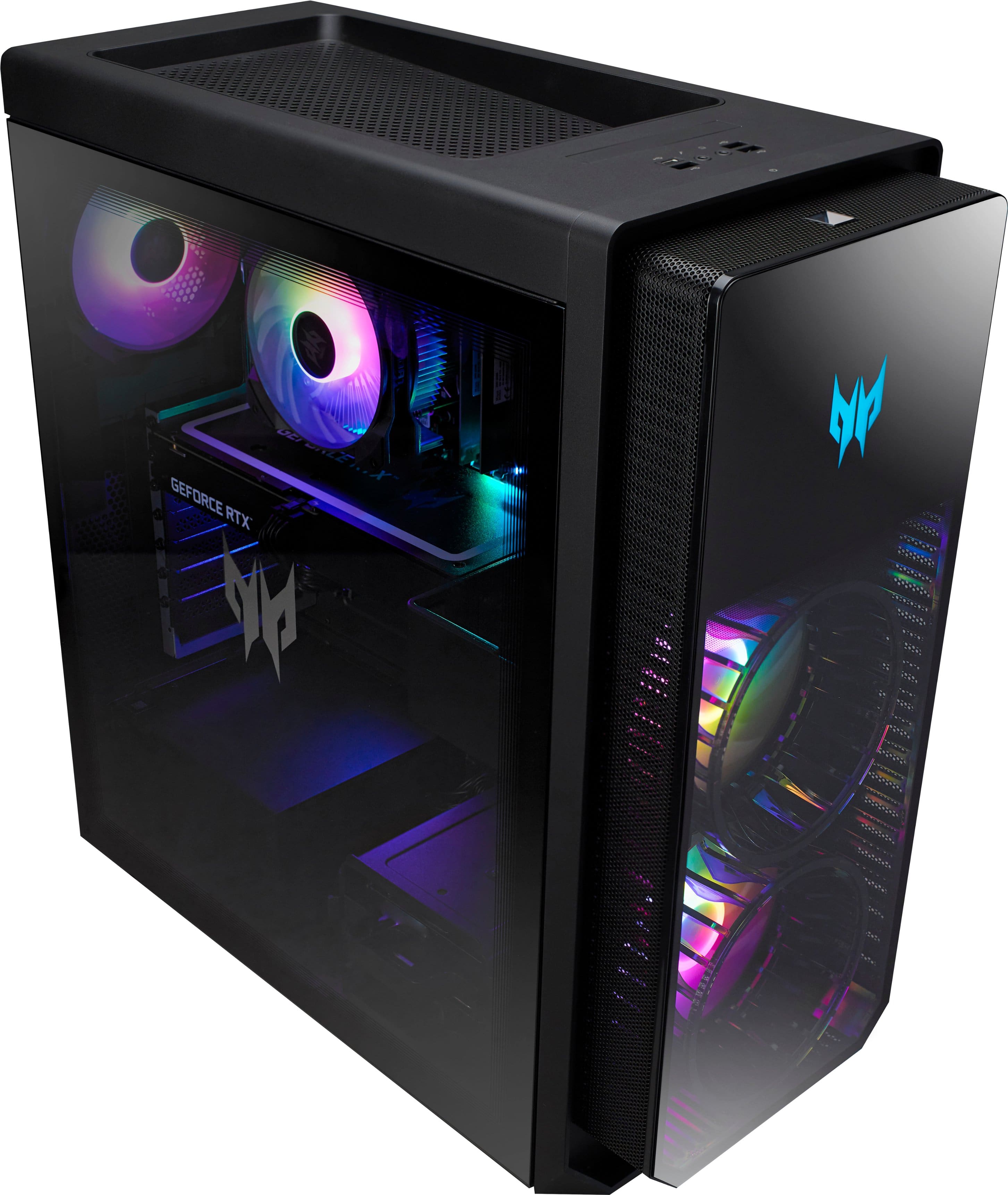 Left. Acer - Predator Orion 5000 Gaming Desktop- Intel Core i7-13700F-16GB DDR5 Memory- NVIDIA GeForce RTX 3070 - 1TB Gen 4 SSD - Black.