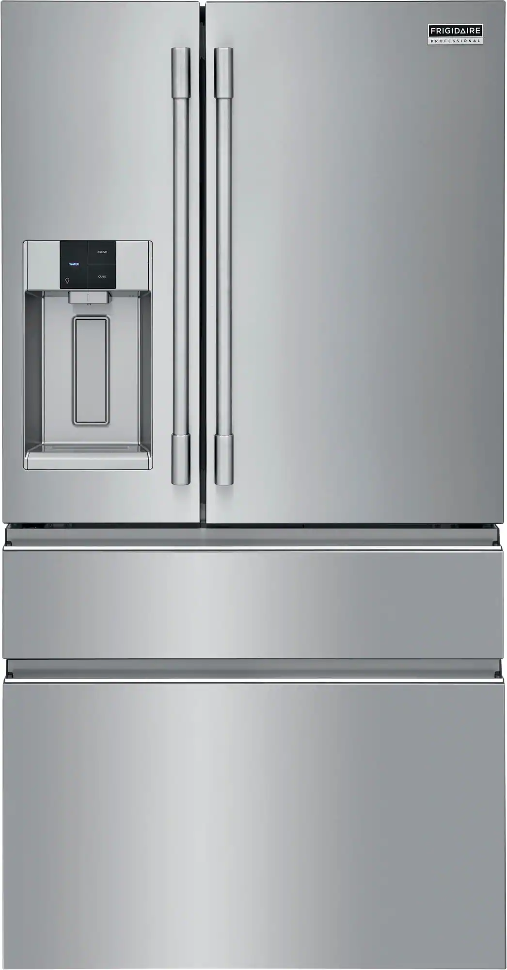 Front. Frigidaire - Professional 21.4 Cu. Ft. 4-Door French Door Counter-Depth Refrigerator - Stainless Steel.