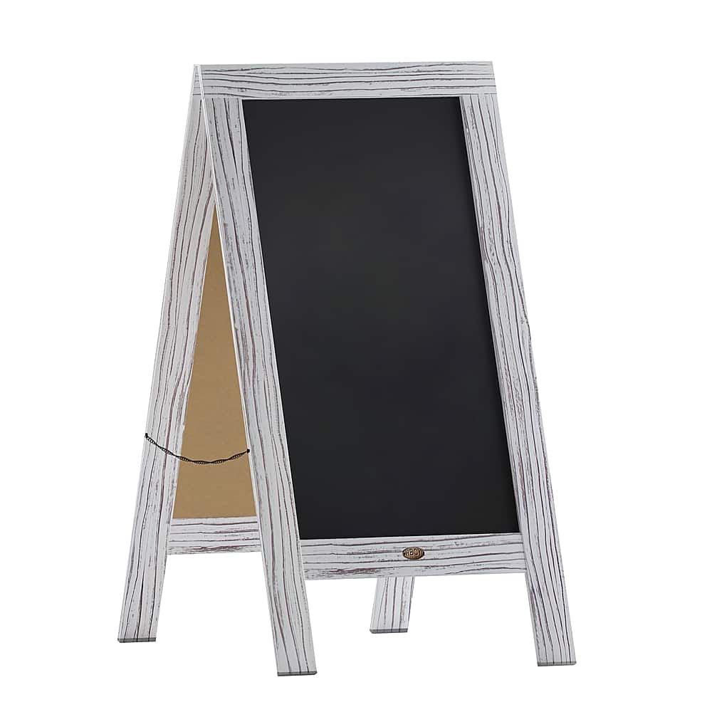 Front. Alamont Home - Canterbury 20"W x 2-26"D x 40"H Magnetic A-Frame Chalkboard - White Wash.