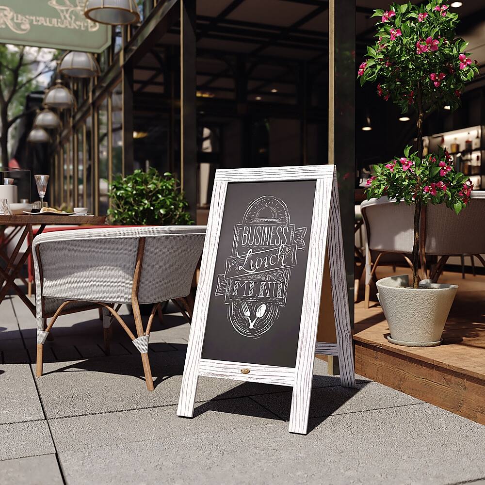 Alt View 13. Alamont Home - Canterbury 20"W x 2-26"D x 40"H Magnetic A-Frame Chalkboard - White Wash.
