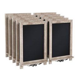 Flash Furniture - Canterbury 12"W x 1.88"D x 17"H Magnetic Tabletop Chalkboard (set of 10) - Weathered Brown - Front_Zoom