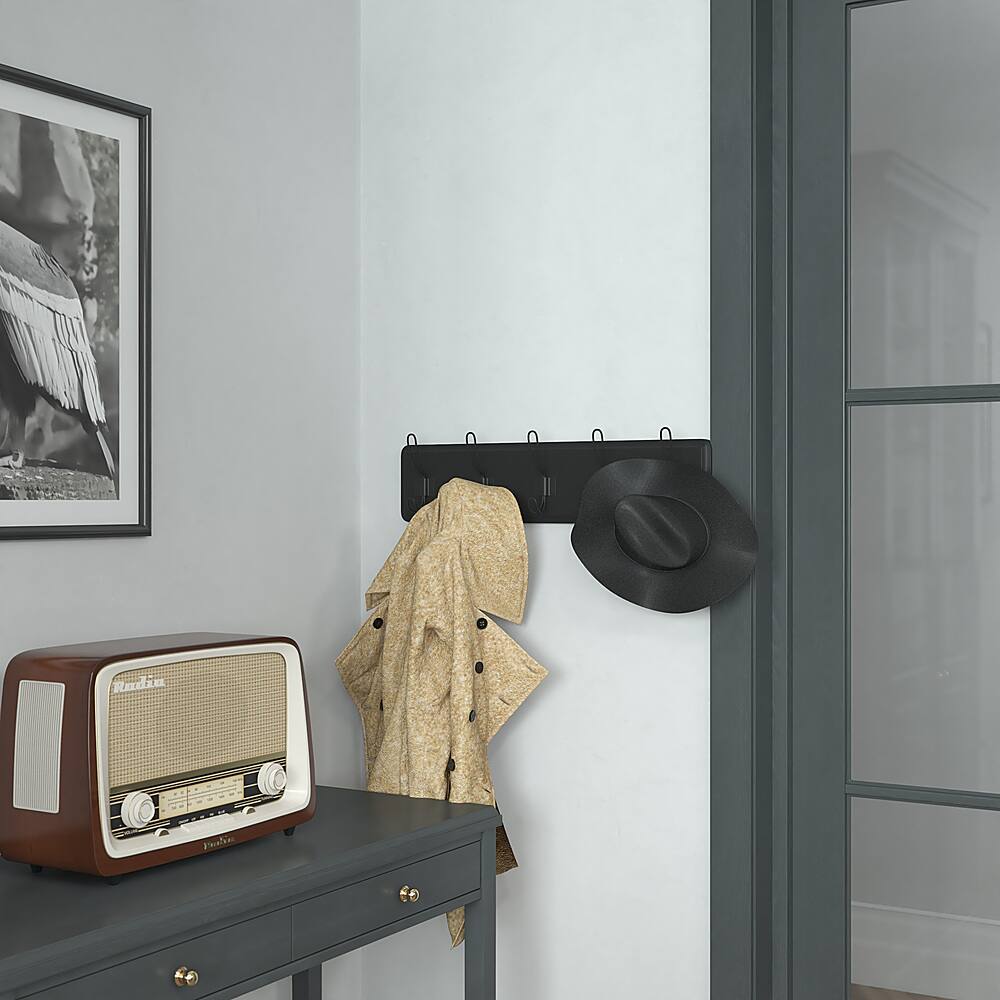 Alt View 15. Alamont Home - Daly 24"W x 3.1"D x 6.5"H Coat Rack - Black.