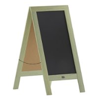 Flash Furniture - Canterbury 20"W x 2-26"D x 40"H Magnetic A-Frame Chalkboard - Rustic Green - Front_Zoom