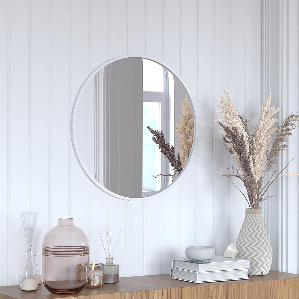 Alt View 13. Alamont Home - Julianne 24" Round Wall Mounted Mirror - Silver.