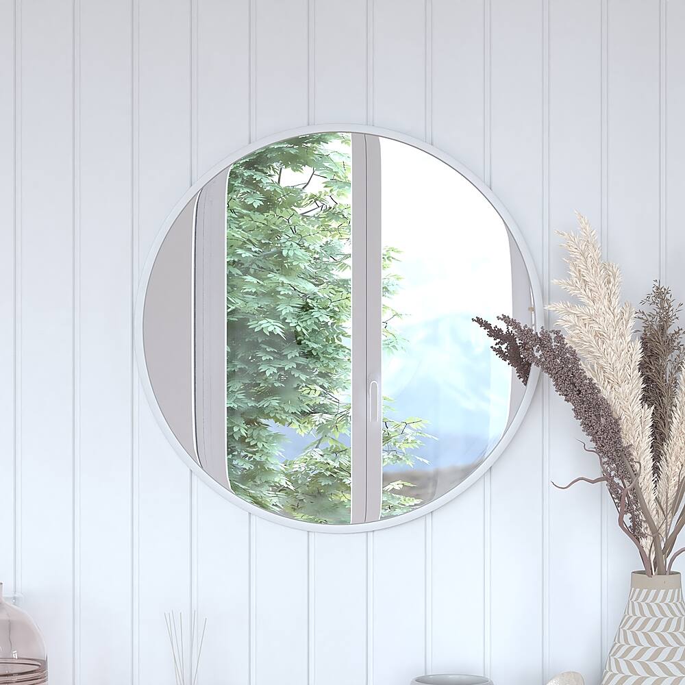 Alt View 16. Alamont Home - Julianne 24" Round Wall Mounted Mirror - Silver.