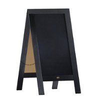 Flash Furniture - Canterbury 20"W x 2-26"D x 40"H Magnetic A-Frame Chalkboard - Black - Front_Zoom