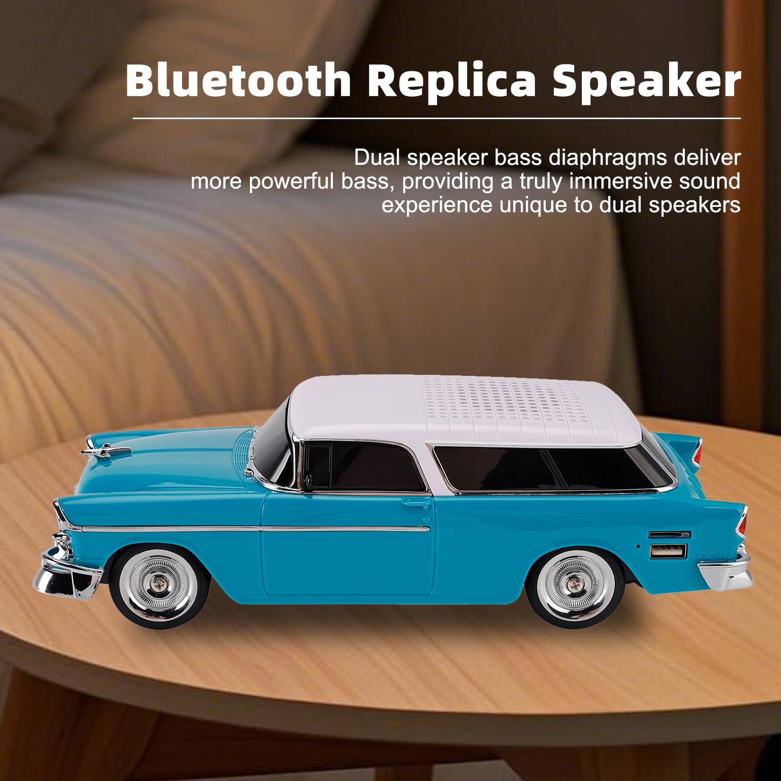 Bluetooth Replica Speaker

Dual speaker bass diaphragms deliver more powerful bass, providing a truly immersive sound experience unique to dual speakers