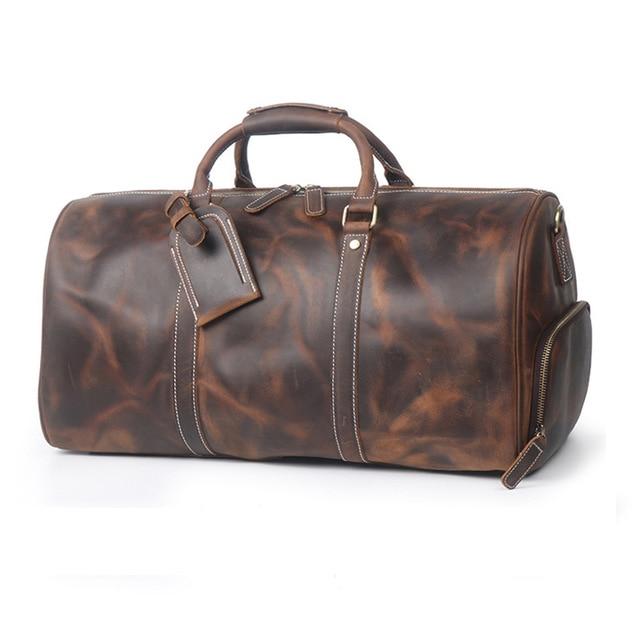 Alt View 10. Steel Horse Leather - The Dagny Weekender | Large Leather Duffle Bag - Dark Brown.
