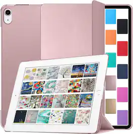 DuraSafe Cases - iPad Air 11" M3/M2 & Air 10.9" 5th/4th Gen Protective Tri-Fold Case with Sleep/Wake Cover A2316 A2324 A2325 A2072 A2588 - Rose Gold