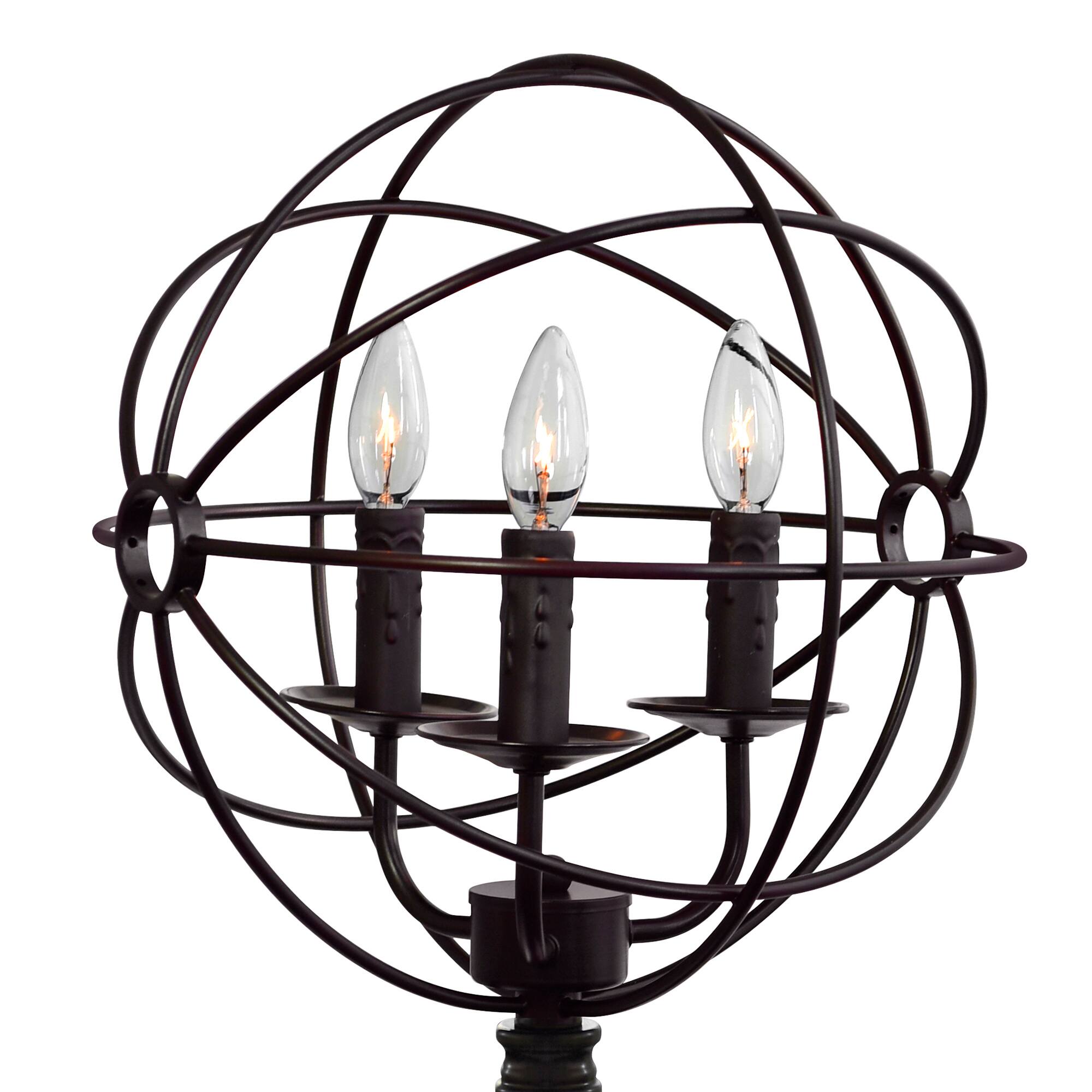 Left. CWI Lighting - Arza 3 Light Table Lamp With Brown Finish - Brown.