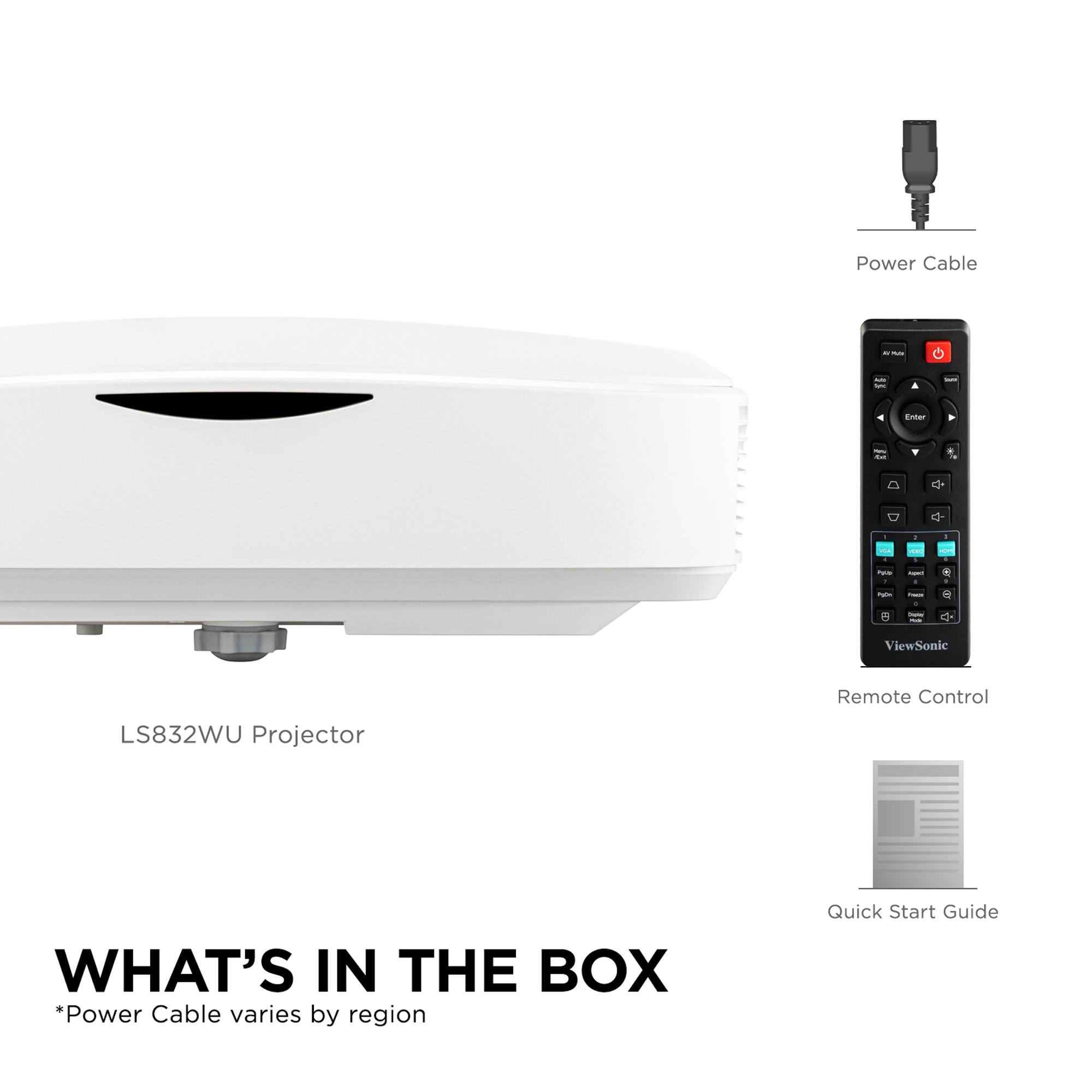 What's in the box:
- Power Cable (varies by region)
- Quick Start Guide