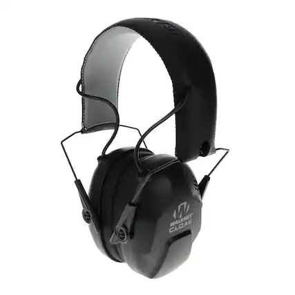 Front. Walker’s - CLOAK DUAL MIC ELECTRONIC MUFF - Black.