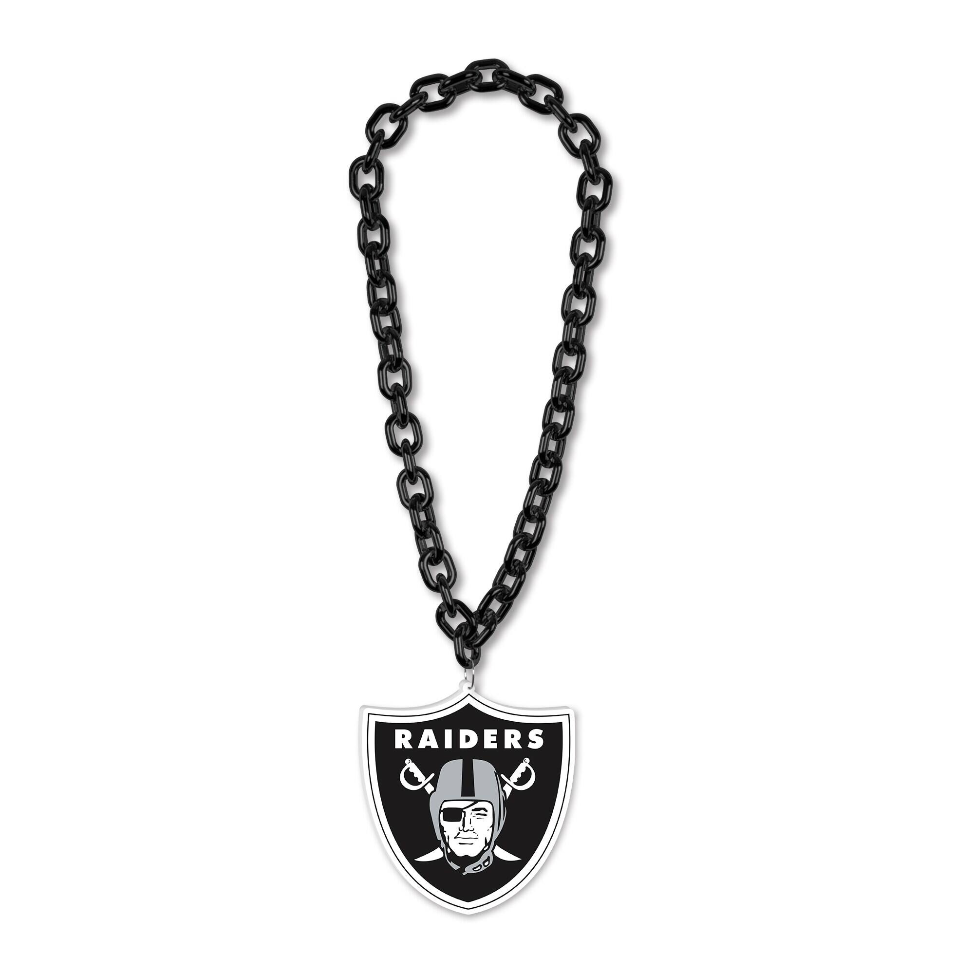 Front. WinCraft - Las Vegas Raiders Big Chain Logo Plastic Necklace - Multicolor.