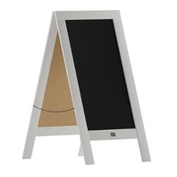 Flash Furniture - Canterbury 20"W x 2-26"D x 40"H Magnetic A-Frame Chalkboard - Solid White - Front_Zoom