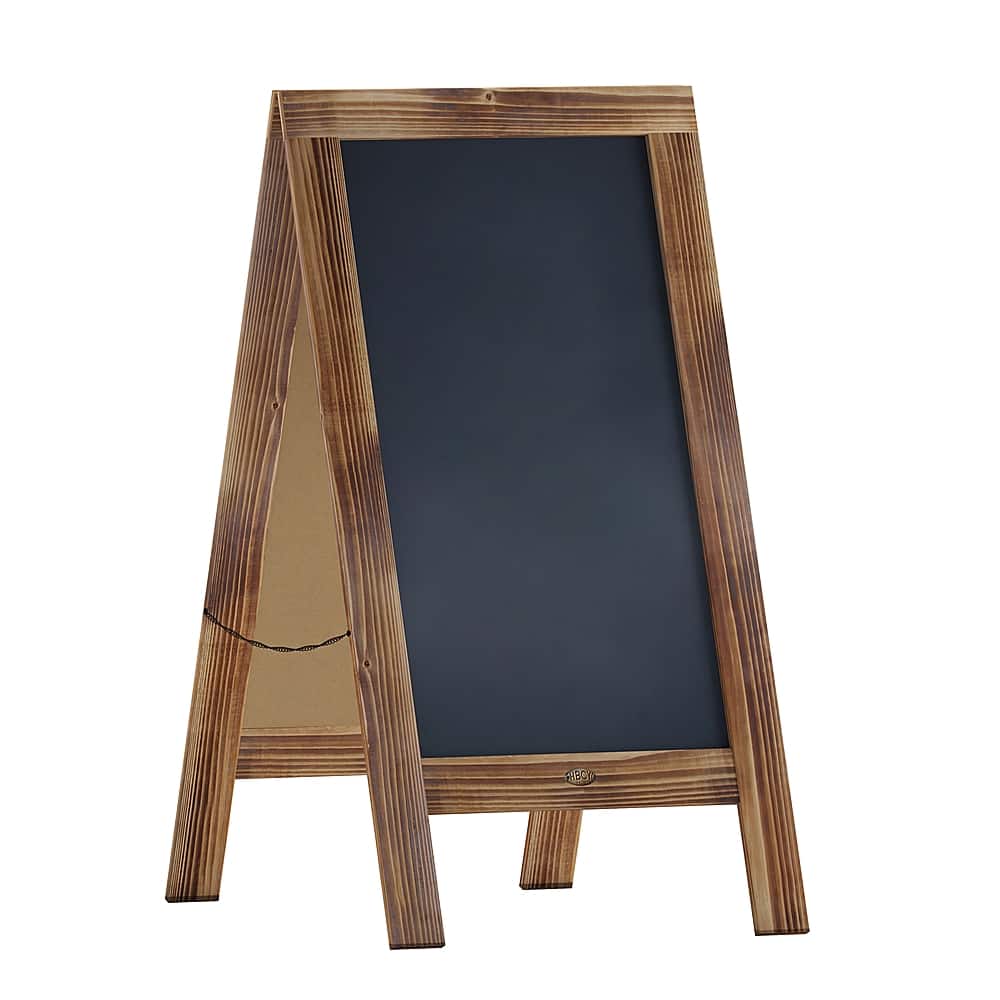 Front. Alamont Home - Canterbury 20"W x 2-26"D x 40"H Magnetic A-Frame Chalkboard - Rustic Brown.