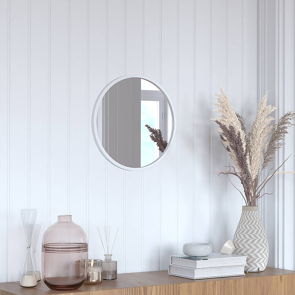 Alt View 13. Alamont Home - Julianne 16" Round Wall Mounted Mirror - Silver.