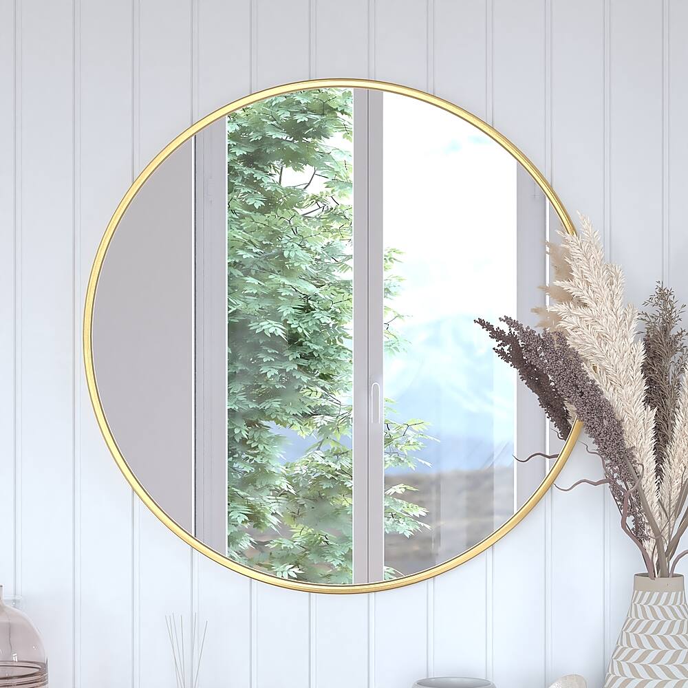 Alt View 16. Alamont Home - Julianne 30" Round Wall Mounted Mirror - Gold.