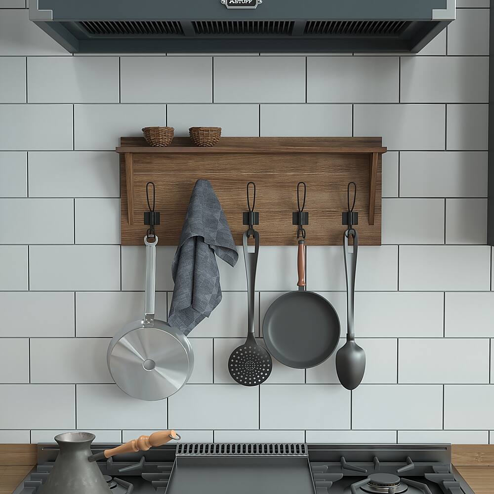 Alt View 15. Alamont Home - Daly 24"W x 4.33"D x 10"H Coat Rack - Rustic Brown.