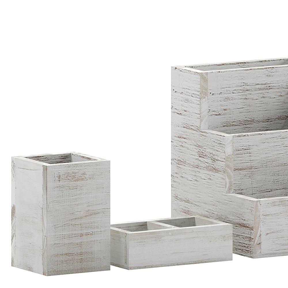Alt View 16. Alamont Home - Comerford 9.75"W x 6"D x 7.25"H Desk Organizer - White Wash.