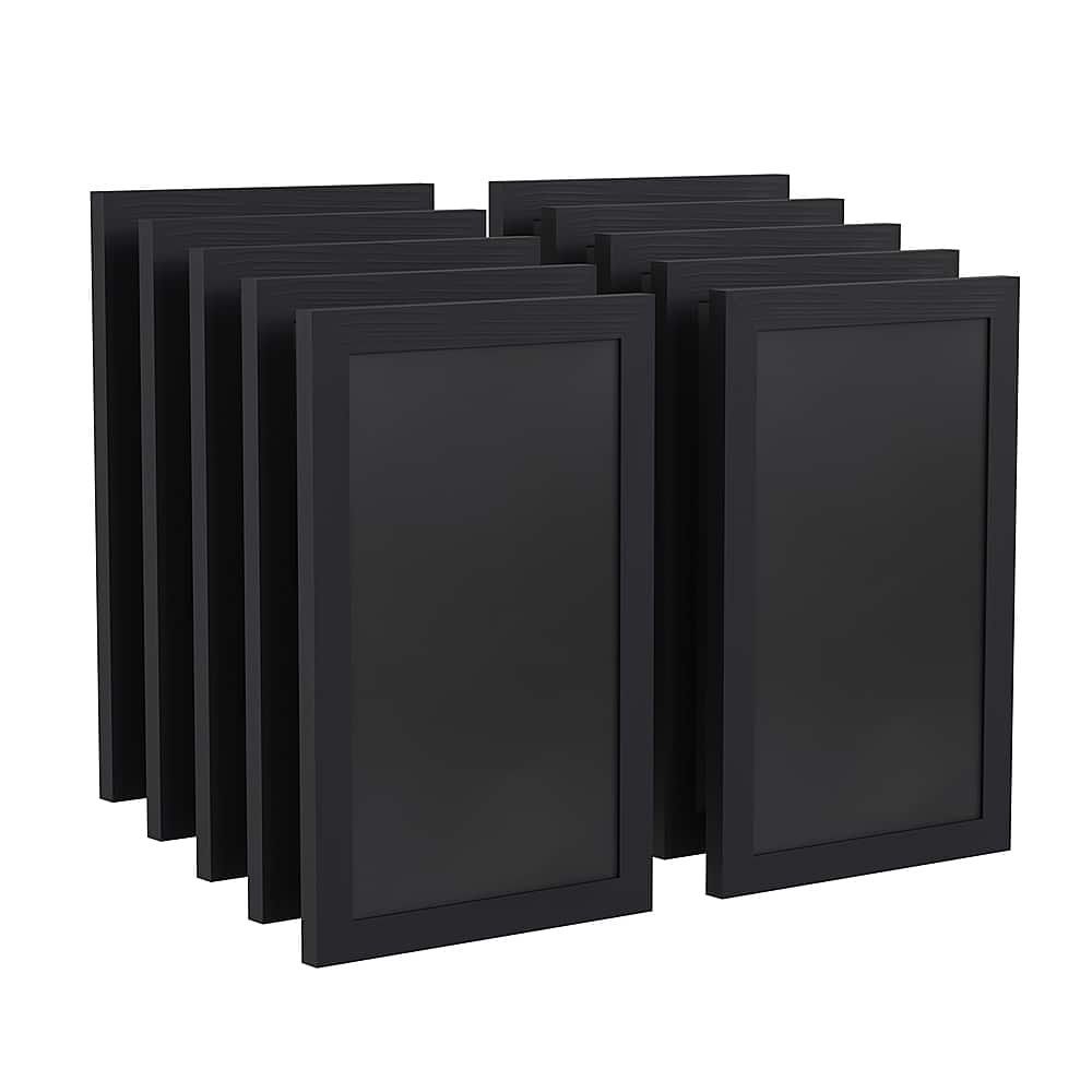 Front. Alamont Home - Canterbury 11"W x 0.75"D x 17"H Magnetic Wall Mounted Chalkboard (set of 10) - Rustic Black.