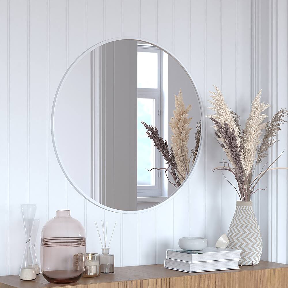 Alt View 13. Alamont Home - Julianne 30" Round Wall Mounted Mirror - Silver.