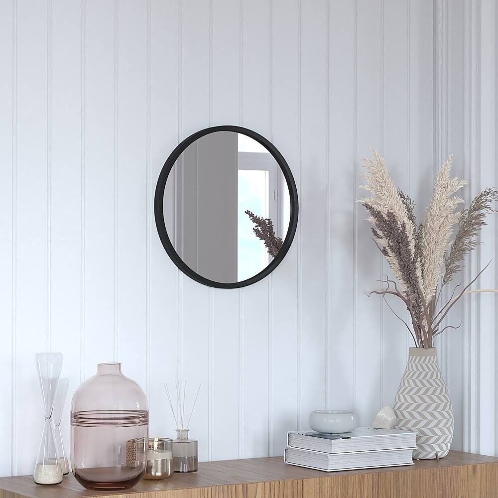 Alt View 13. Alamont Home - Julianne 16" Round Wall Mounted Mirror - Black.