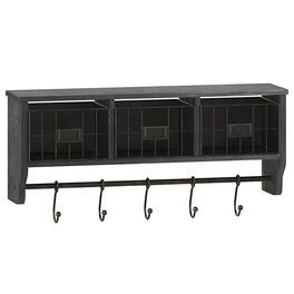 Alamont Home - Daly 23.5"W x 5.5"D x 9.25"H Coat Rack - Black Wash