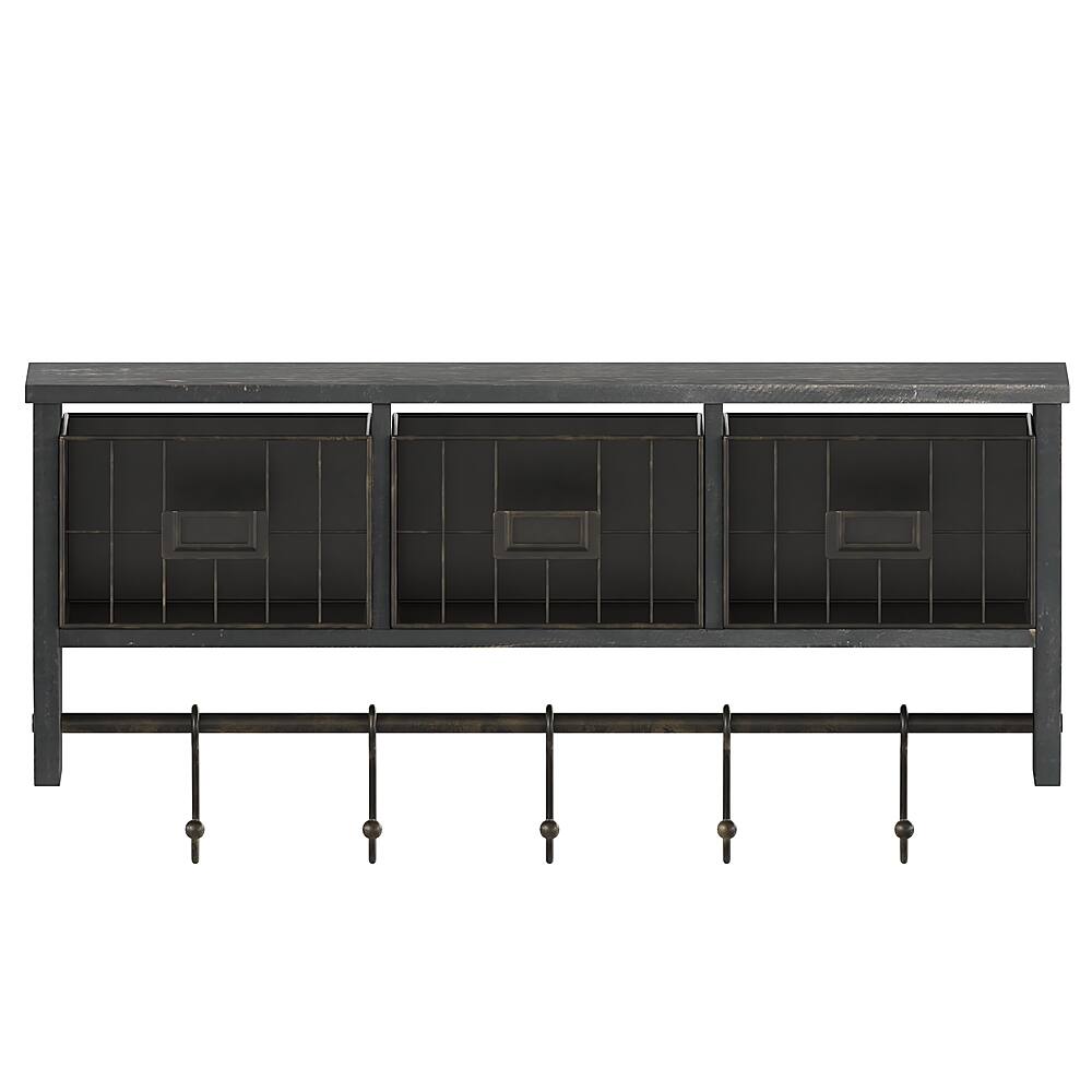 Alt View 12. Alamont Home - Daly 23.5"W x 5.5"D x 9.25"H Coat Rack - Black Wash.