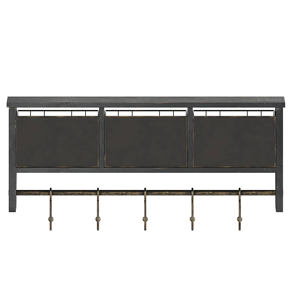 Alt View 17. Alamont Home - Daly 23.5"W x 5.5"D x 9.25"H Coat Rack - Black Wash.