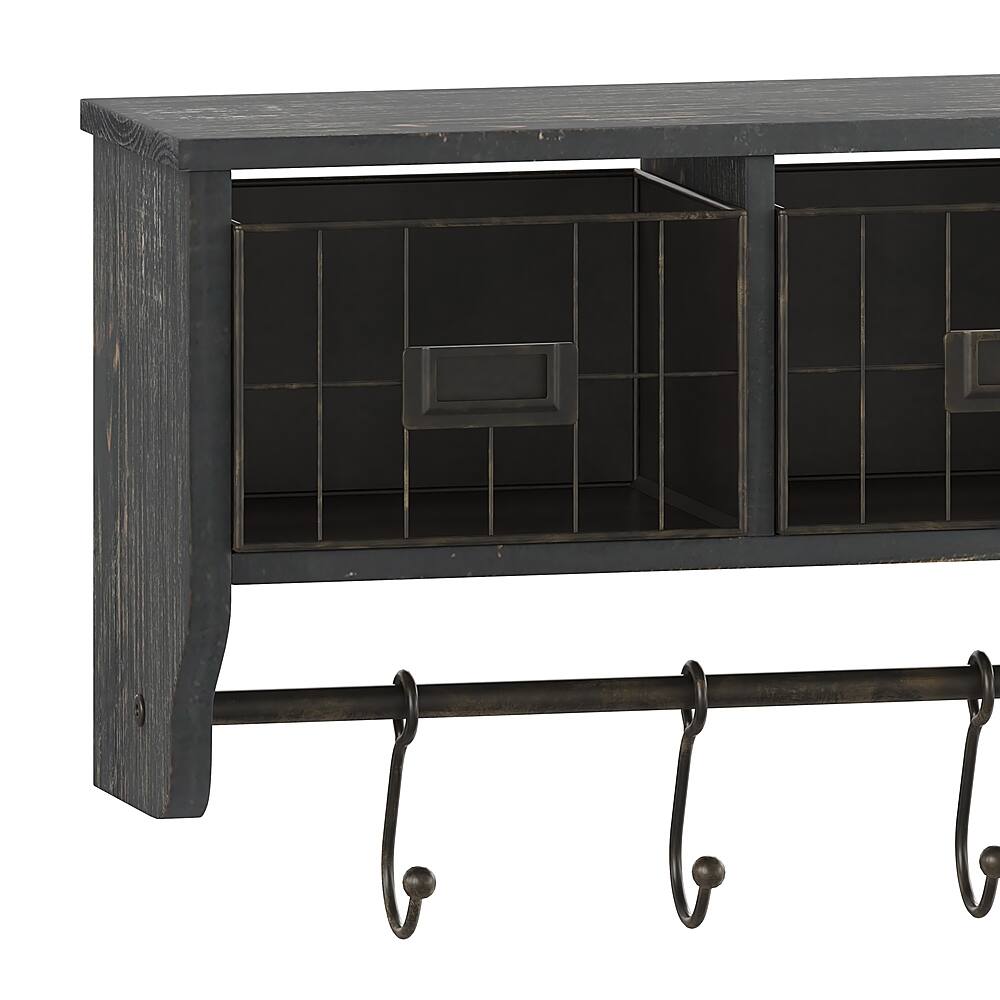 Alt View 18. Alamont Home - Daly 23.5"W x 5.5"D x 9.25"H Coat Rack - Black Wash.