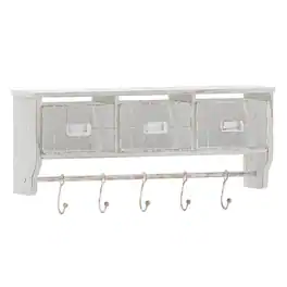 Alamont Home - Daly 23.5"W x 5.5"D x 9.25"H Coat Rack - White Wash