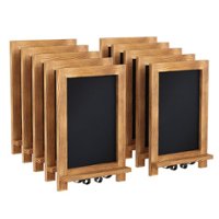 Flash Furniture - Canterbury 9.5"W x 1.88"D x 14"H Magnetic Tabletop Chalkboard (set of 10) - Torched Brown - Front_Zoom