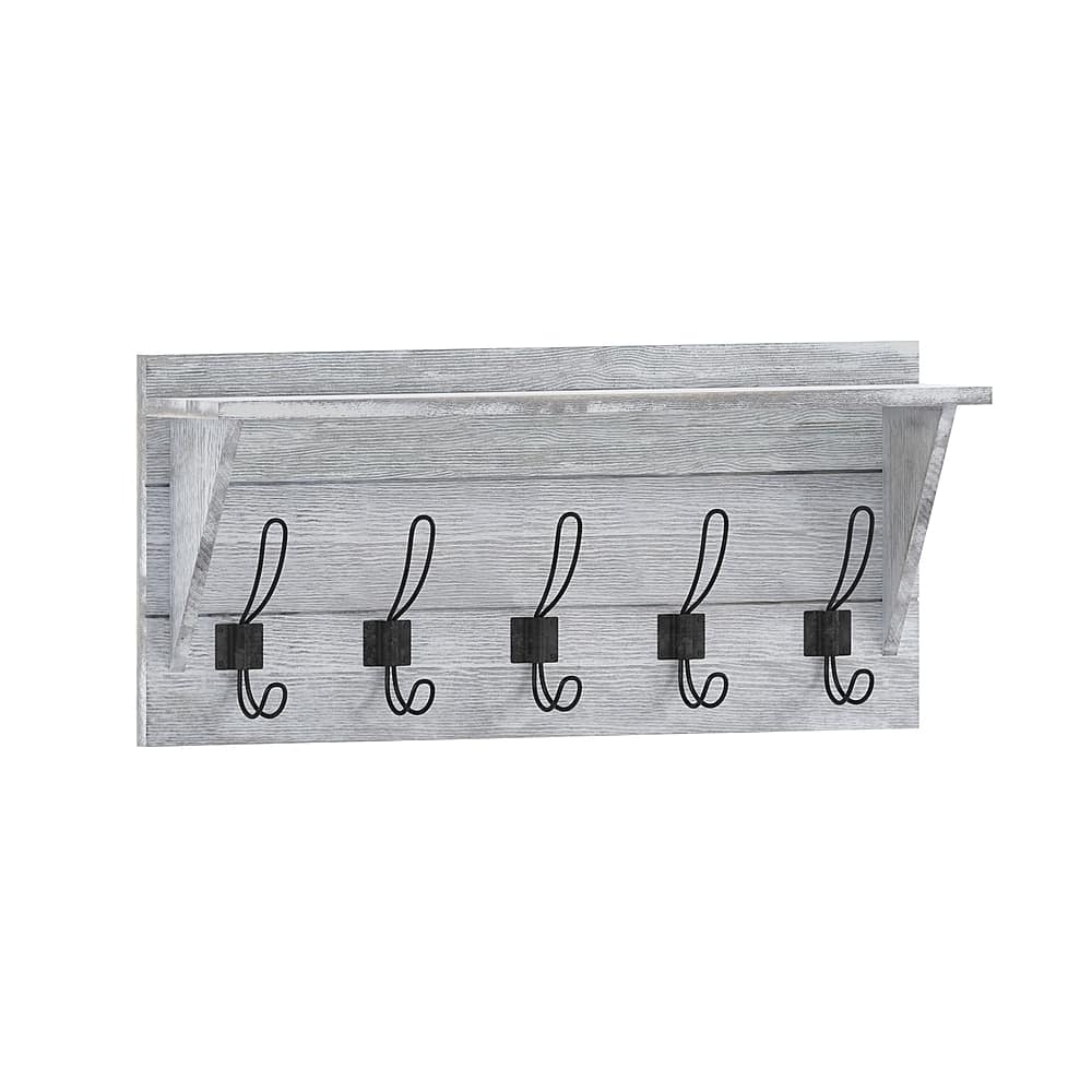 Alt View 11. Alamont Home - Daly 24"W x 4.33"D x 10"H Coat Rack - White Wash.
