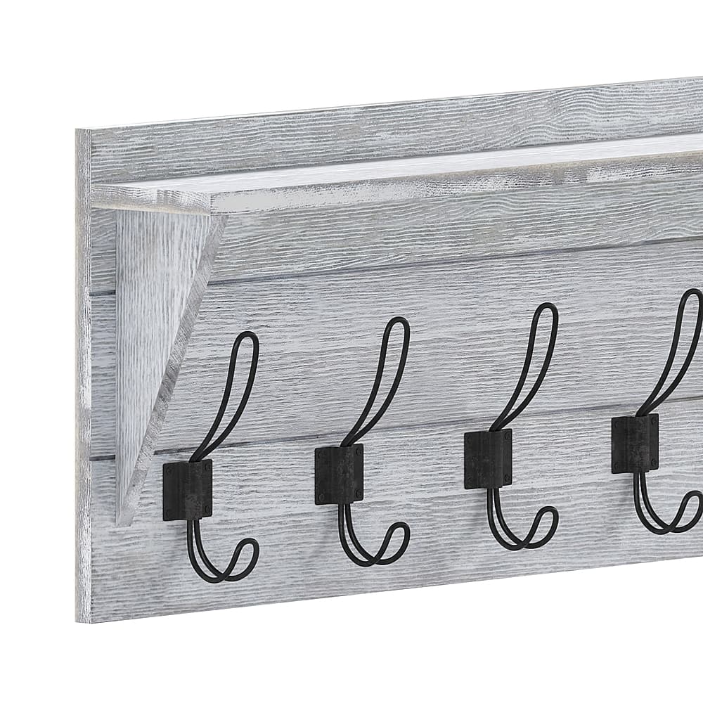 Alt View 18. Alamont Home - Daly 24"W x 4.33"D x 10"H Coat Rack - White Wash.