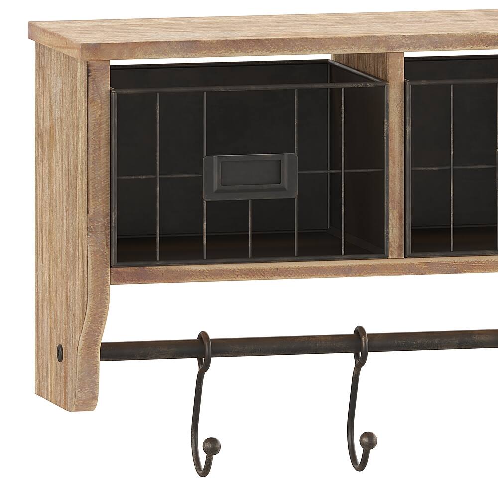 Alt View 18. Alamont Home - Daly 23.5"W x 5.5"D x 9.25"H Coat Rack - Rustic Brown.