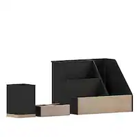 Alamont Home - Comerford 9.75"W x 6"D x 7.25"H Desk Organizer - Black - Front_Zoom
