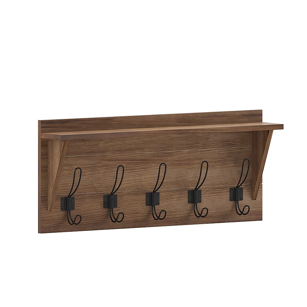 Alt View 11. Alamont Home - Daly 24"W x 4.33"D x 10"H Coat Rack - Weathered Brown.