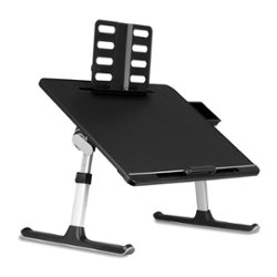 Aluratek - Adjustable non-slip Laptop Stand/Table with Drawer and Tablet Holder - Front_Zoom