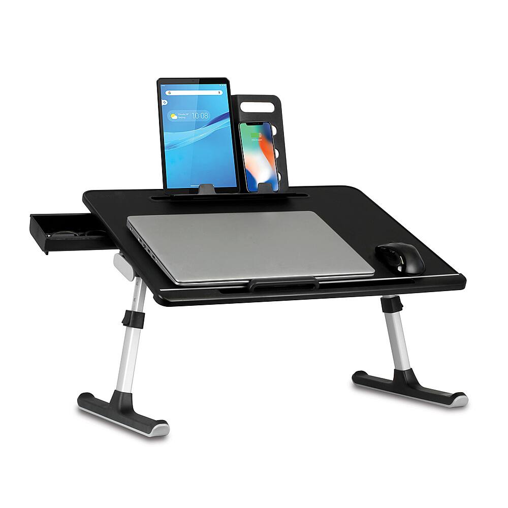Alt View 11. Aluratek - Adjustable non-slip Laptop Stand/Table with Drawer and Tablet Holder.