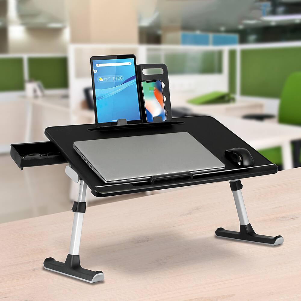 Alt View 15. Aluratek - Adjustable non-slip Laptop Stand/Table with Drawer and Tablet Holder.