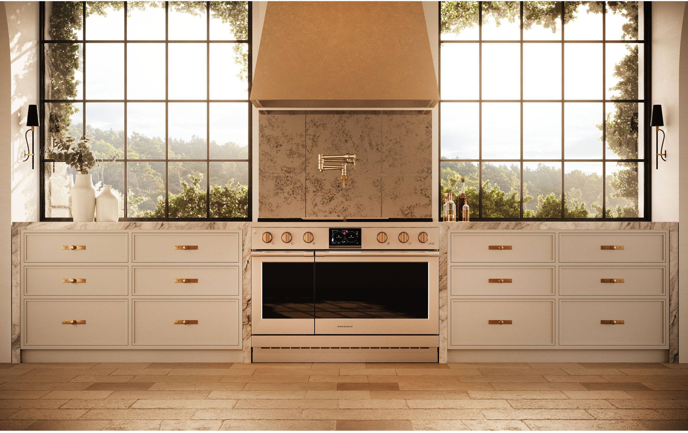 Alt View 13. Monogram - 48" Custom Convertible Range Hood - Custom Panel Ready.