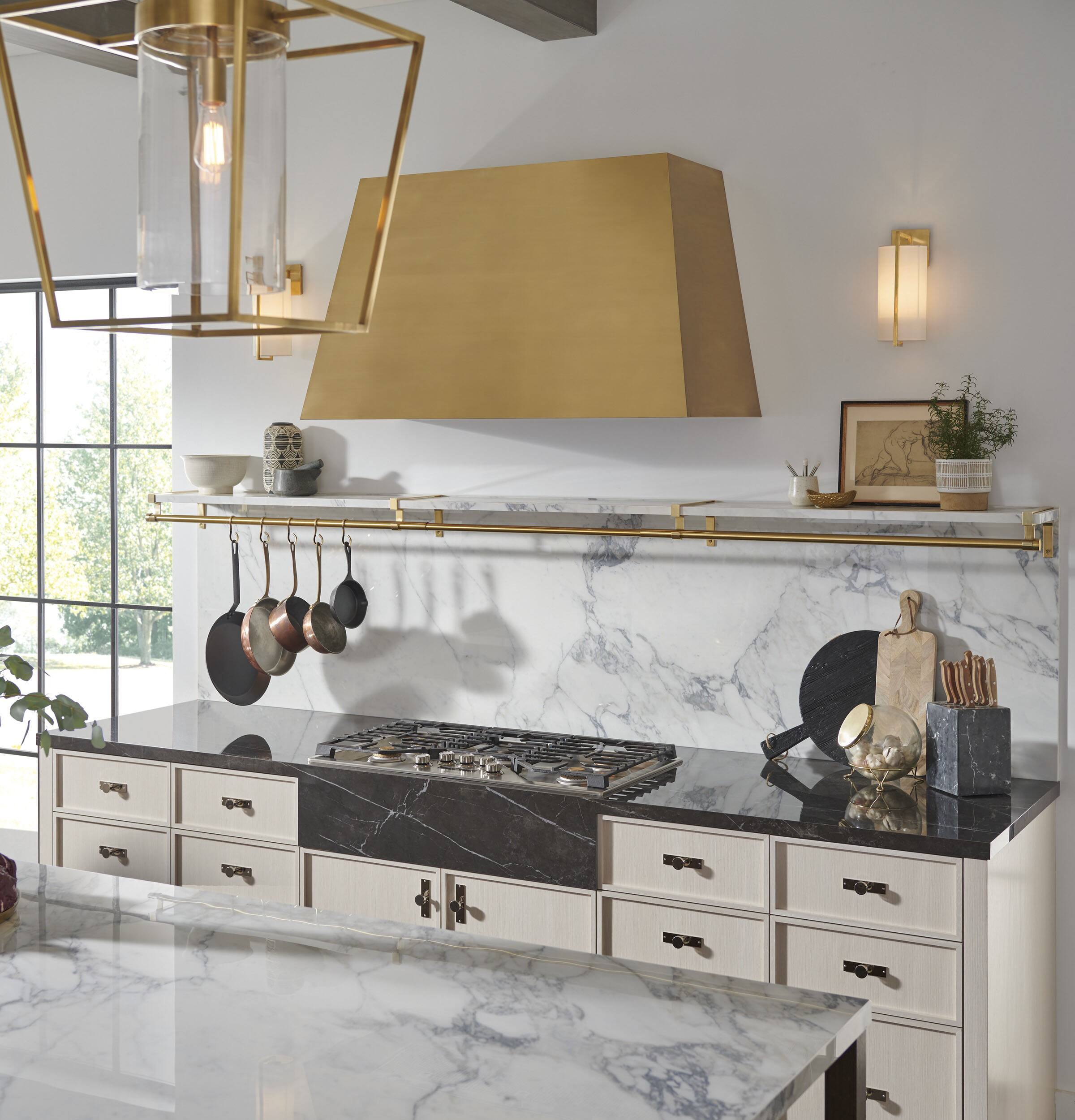 Left. Monogram - 48" Custom Convertible Range Hood - Custom Panel Ready.