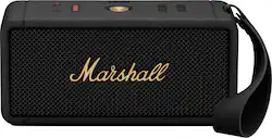 Marshall - Middleton Portable Bluetooth Speaker with Rugged Waterproof / Dust-proof Wireless Design - Black/Brass - Front_Zoom