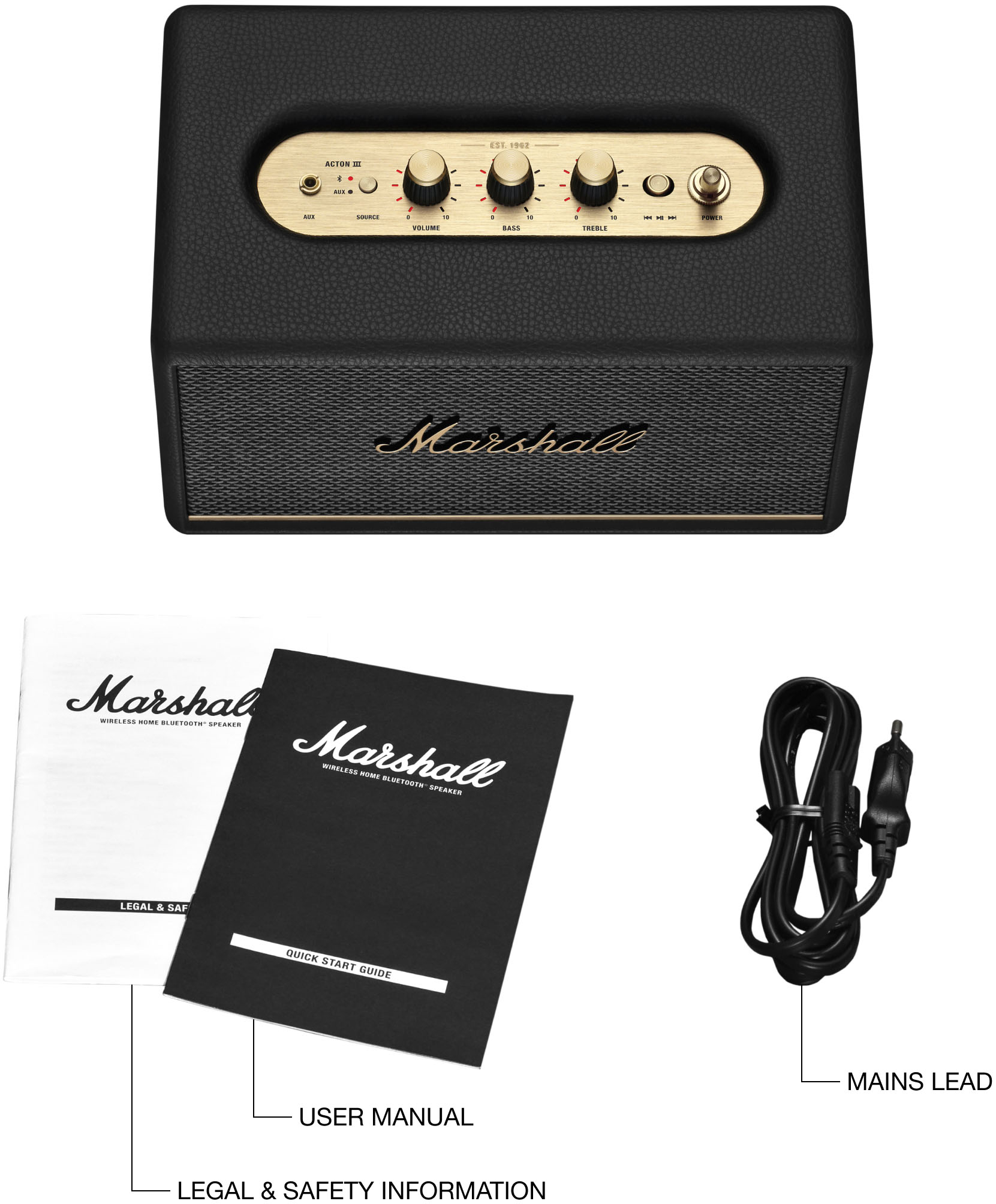 Marshall Acton III Bluetooth Speaker, Wireless - Black, 1006006 : Buy  Online at Best Price in KSA - Souq is now : Electronics