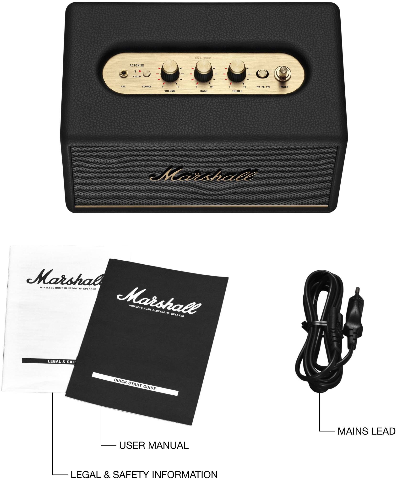 Marshall Acton III Bluetooth Speaker BLACK 1006008 - Best Buy