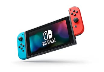 Geek Squad Refurbished Good Switch with Neon Blue and Neon Red Joy Geek Squad Refurbished Good Switch with Neon Blue and Neon Red Joy